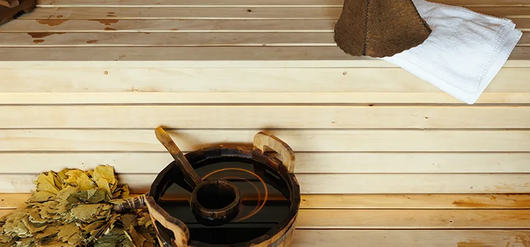 Fir Wood Sauna Ceiling Installation in Oshawa, Ontario