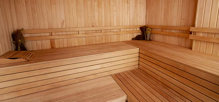 Spruce Wood Sauna Interior Construction in Oshawa, Ontario